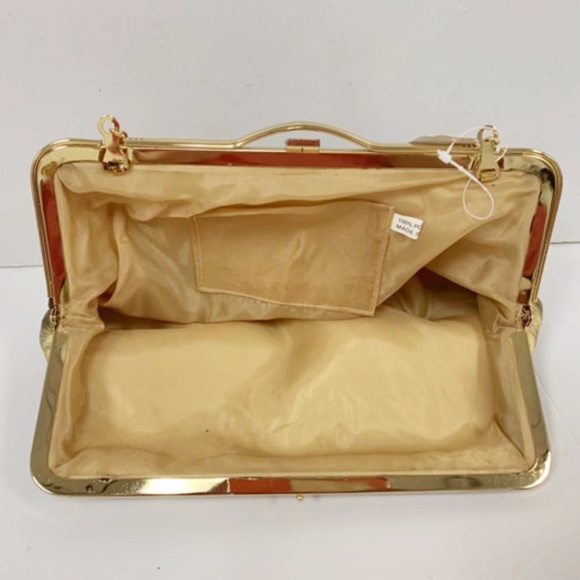 Classic Golden Women Polyester Clutch Bag - Picture 3 of 4